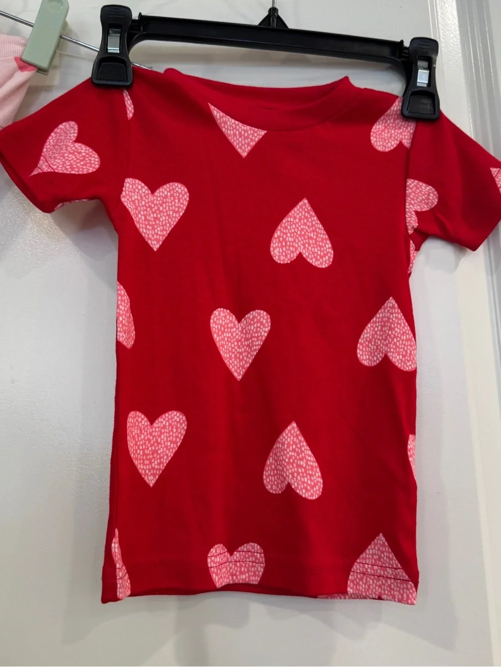 2- Carter's Baby Toddler Girl Shirts Red & Pink Hearts & Pink  & Cherries 18 Mo